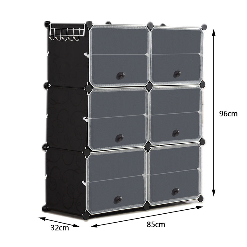 Cube Cabinet DIY Shoe Storage Cabinet Organiser Rack Shelf Stackable 6 Tier