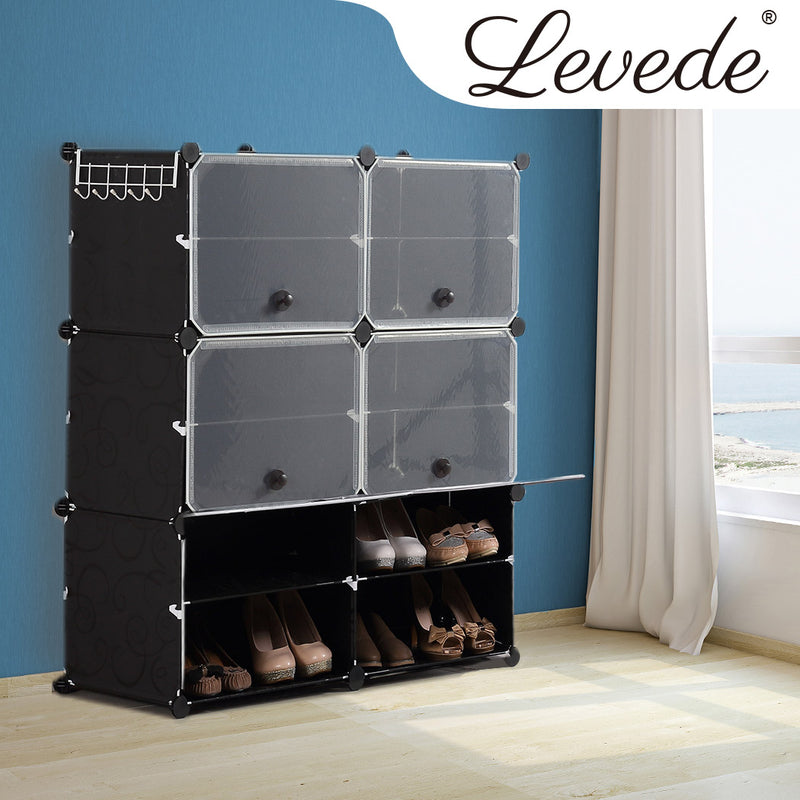 Cube Cabinet DIY Shoe Storage Cabinet Organiser Rack Shelf Stackable 6 Tier