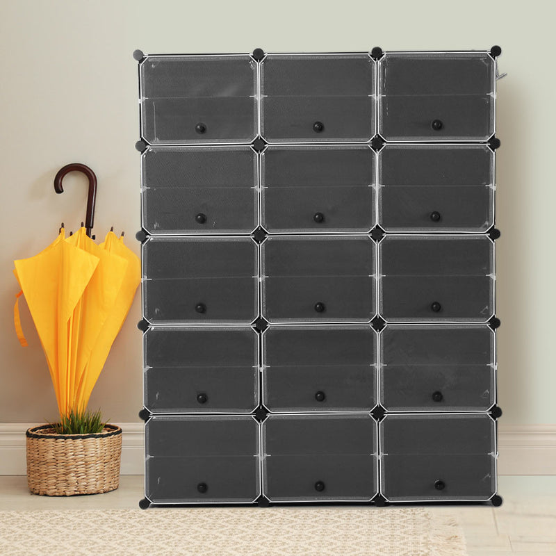 Cube Cabinet Shoe Storage Cabinet Organiser Shelf Stackable DIY 10 Tier 3 Column