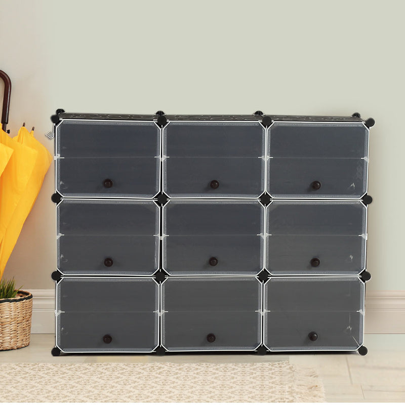 Cube Cabinet Shoe Storage Cabinet Organiser Shelf Stackable DIY 6 Tier 3 Column