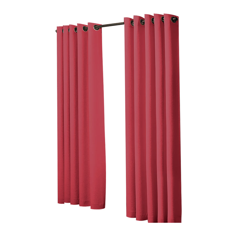 2x Blockout Curtains Panels 3 Layers Eyelet Room Darkening 180x230cm Burgundy