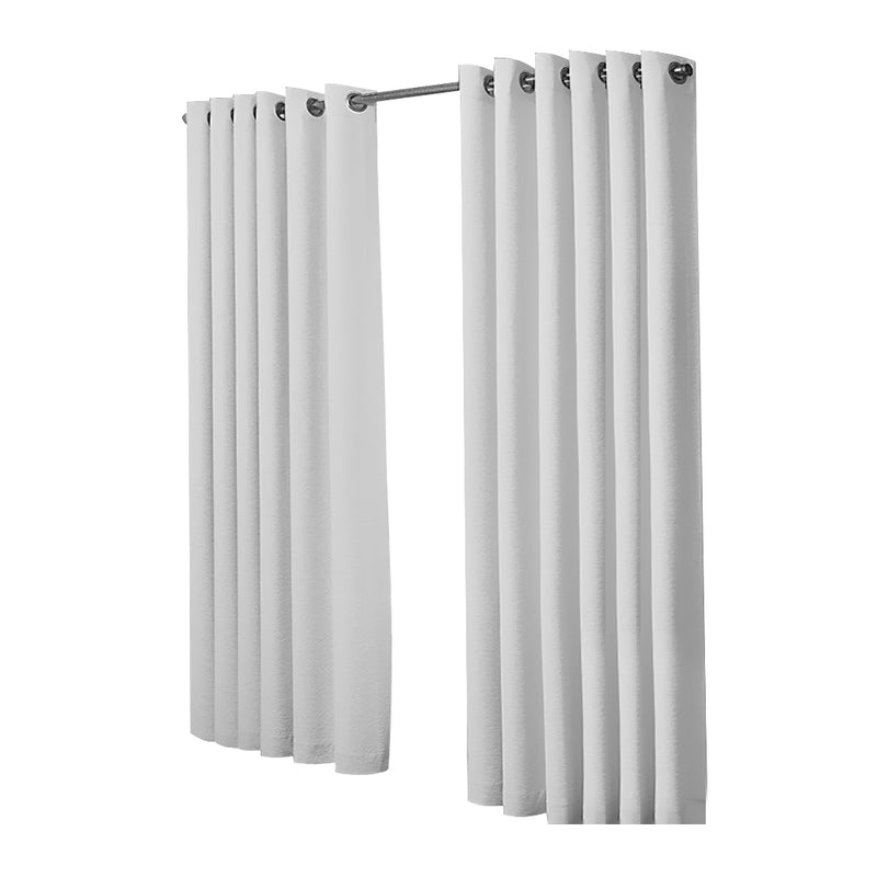 2x Blockout Curtains Panels 3 Layers Eyelet Room Darkening 240x230cm Grey