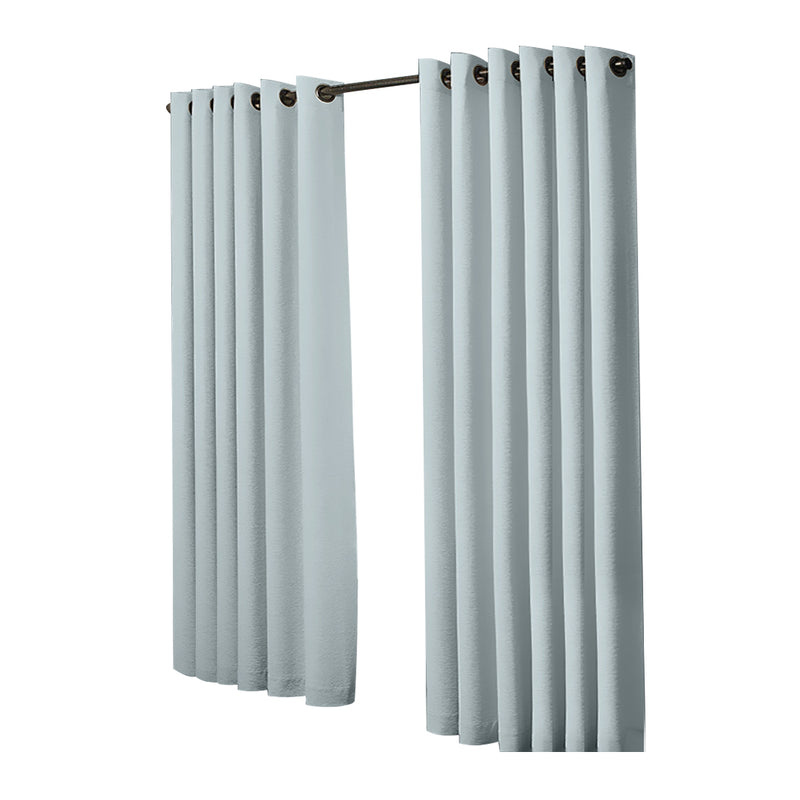 2x Blockout Curtains Panels 3 Layers Eyelet Room Darkening 240x230cm Green