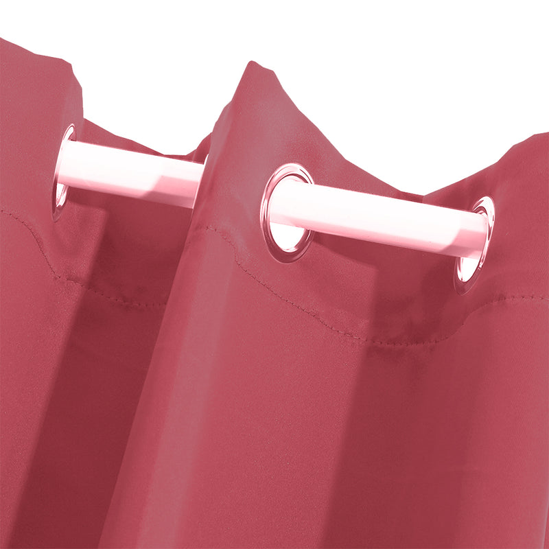 2x Blockout Curtains Panels 3 Layers Eyelet Room Darkening 240x230cm Burgundy