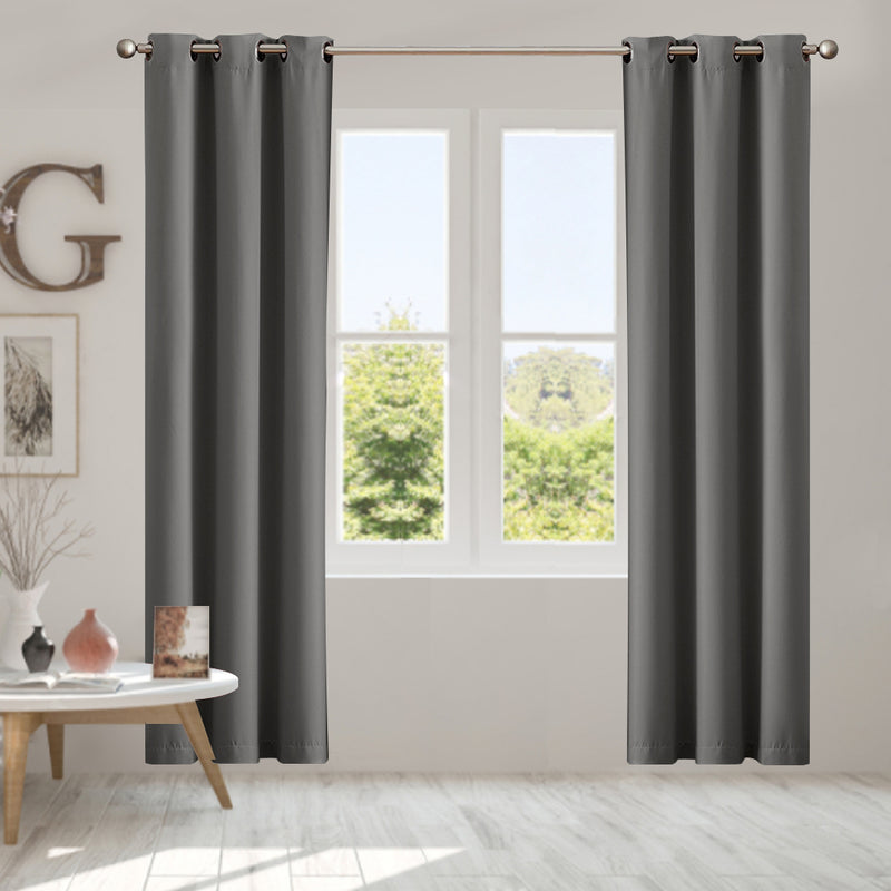DreamZ Blockout Curtain Blackout Curtains Eyelet Room 102x275cm Charcoal