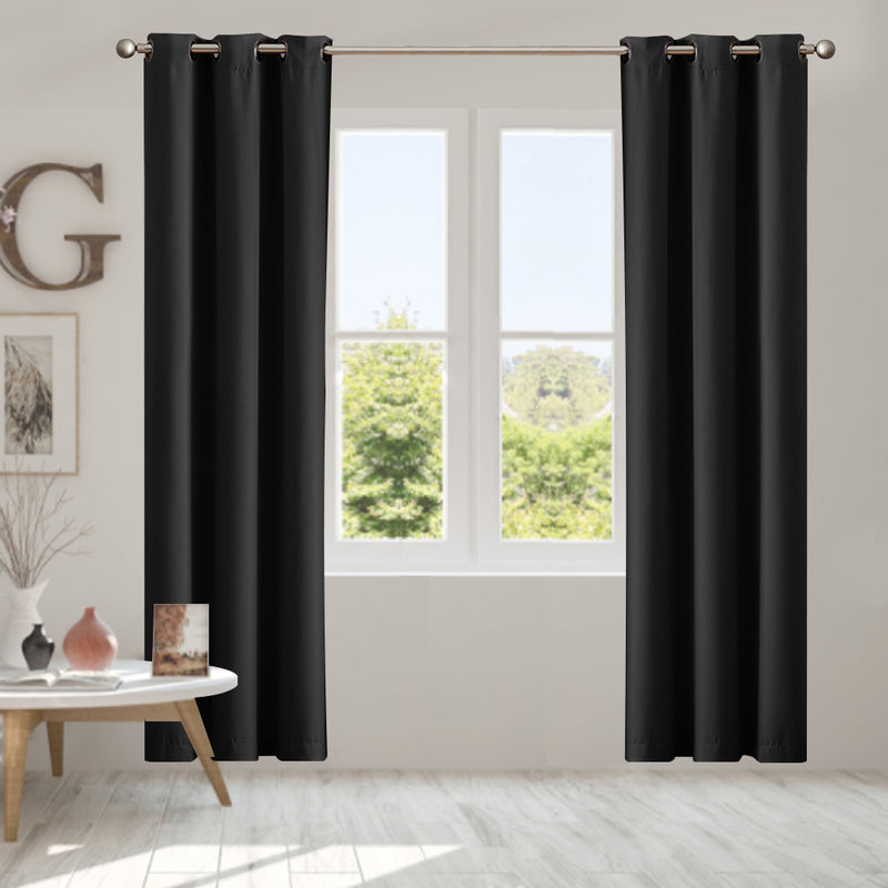 DreamZ Blockout Curtain Blackout Curtains Eyelet Room 102x241cm Black