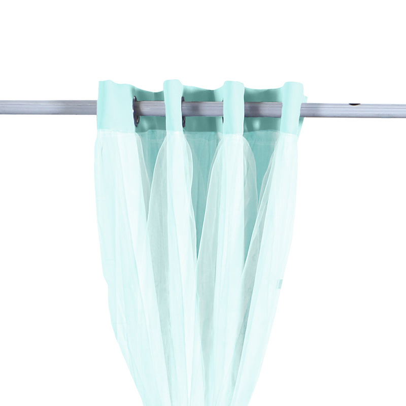 2x Blockout Curtains Panels 3 Layers with Gauze Room Darkening 140x230cm Aqua