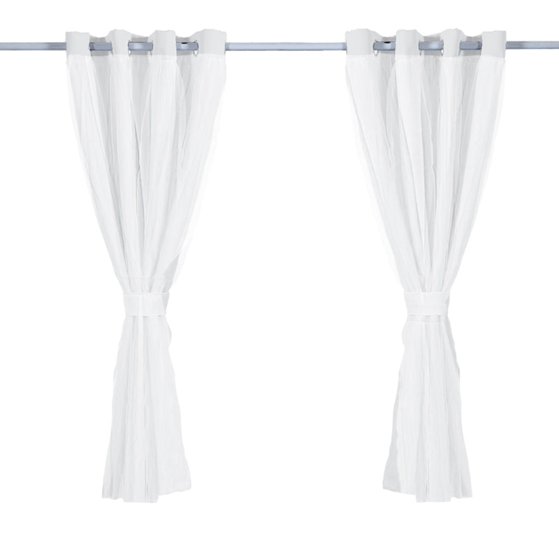 2x Blockout Curtains Panels 3 Layers with Gauze Room Darkening 140x230cm Grey