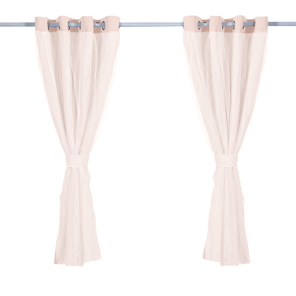 2x Blockout Curtains Panels 3 Layers with Gauze Room Darkening 140x230cm Rose