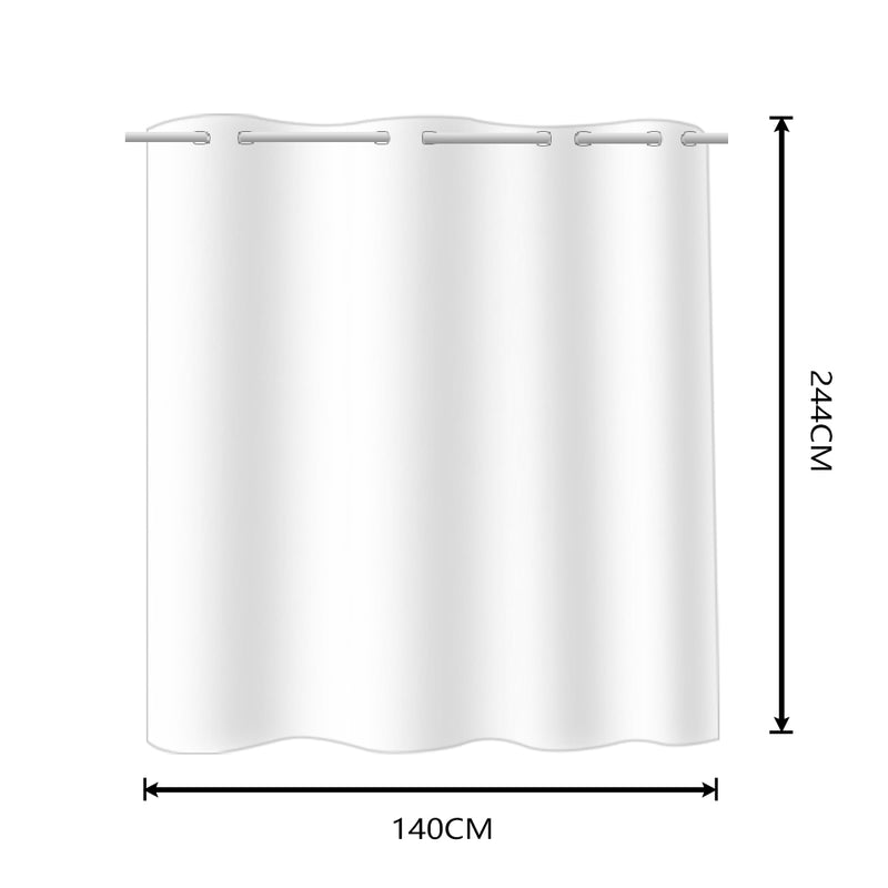 2x Blockout Curtains Panels 3 Layers with Gauze Room Darkening 140x244cm Black