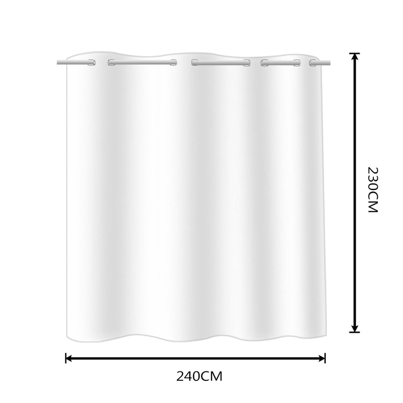 2x Blockout Curtains Panels 3 Layers with Gauze Room Darkening 240x230cm Sand