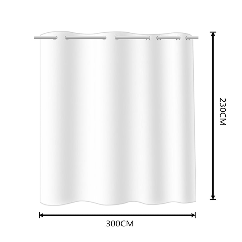 2x Blockout Curtains Panels 3 Layers with Gauze Room Darkening 300x230cm Grey