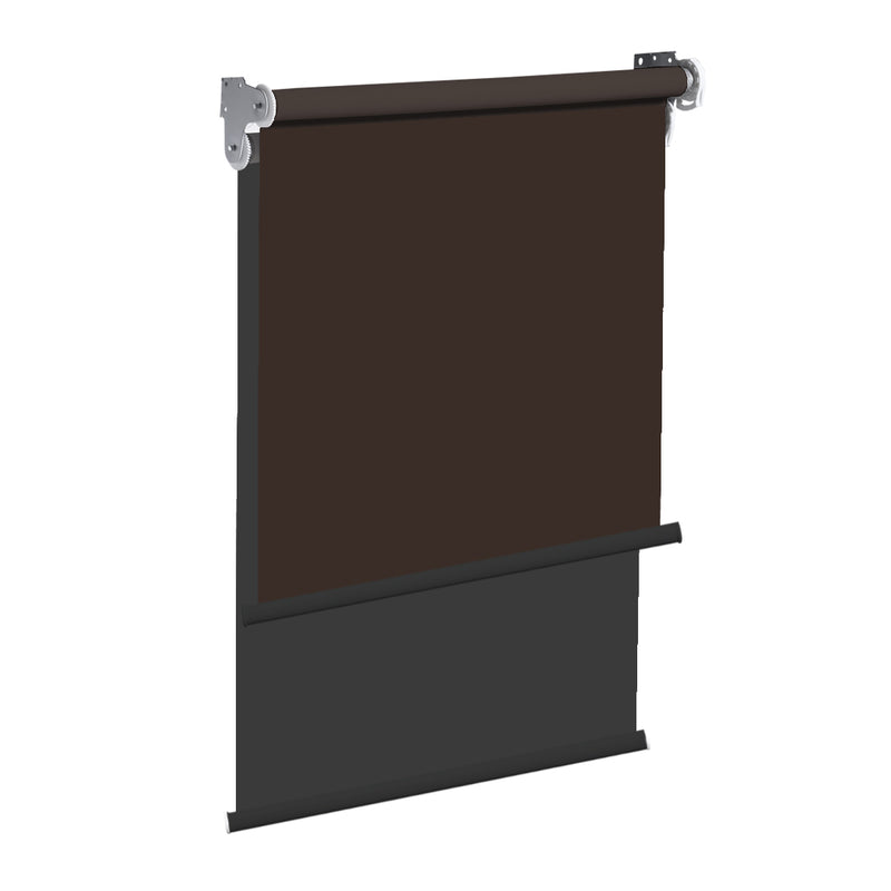 Modern Day/Night Double Roller Blinds Commercial Quality 210x210cm Coffee Black
