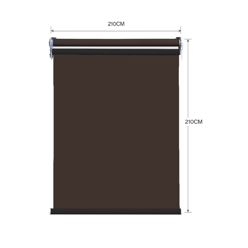 Modern Day/Night Double Roller Blinds Commercial Quality 210x210cm Coffee Black