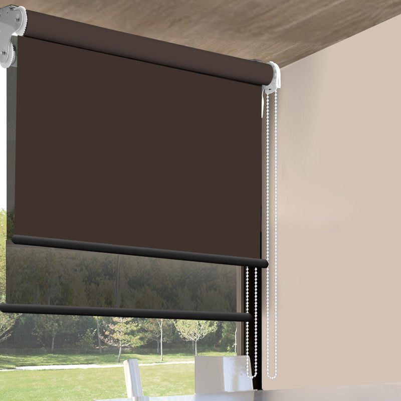 Modern Day/Night Double Roller Blinds Commercial Quality 210x210cm Coffee Black