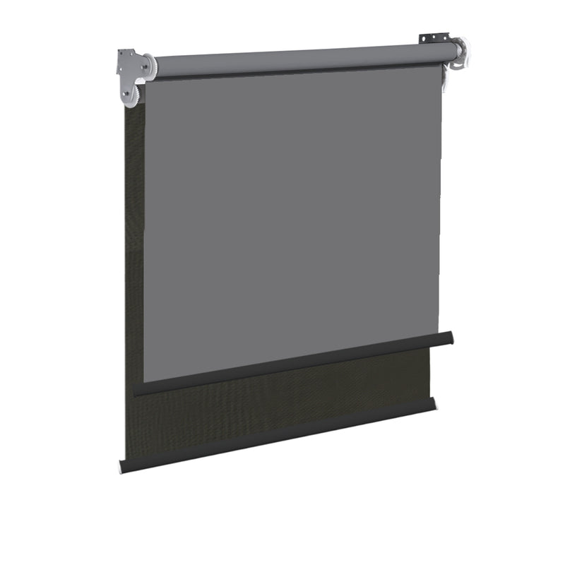 Modern Day/Night Double Roller Blind Commercial Quality 210x210cm Charcoal Black
