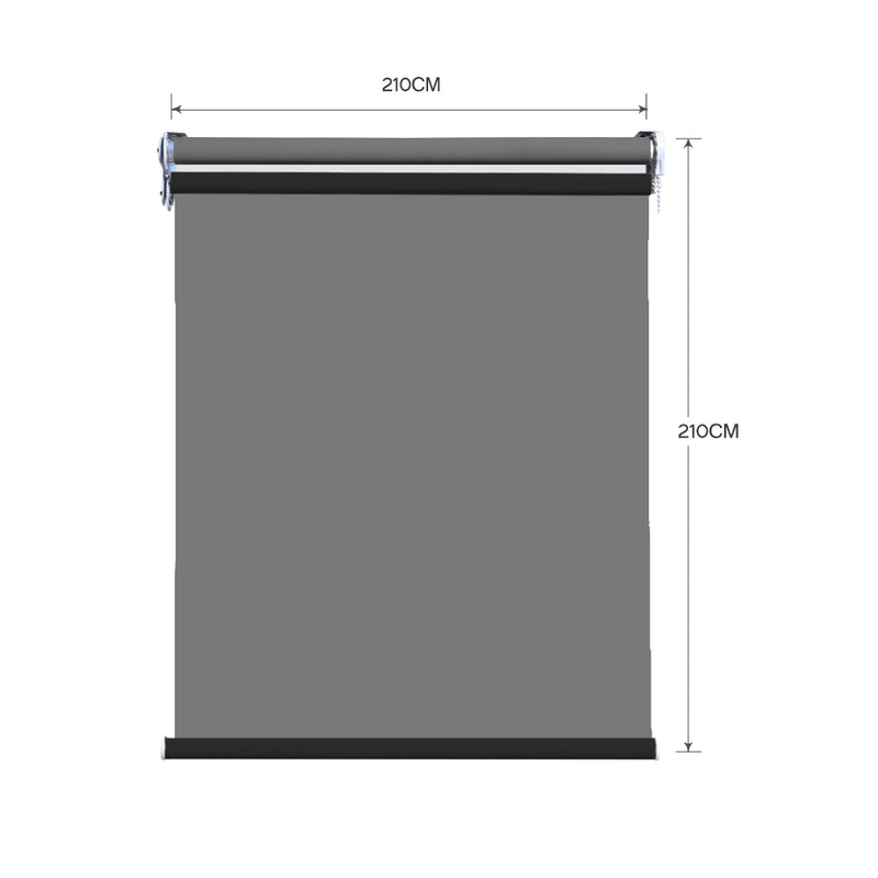Modern Day/Night Double Roller Blind Commercial Quality 210x210cm Charcoal Black