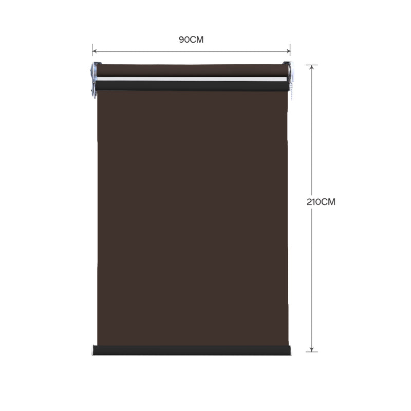 Modern Day/Night Double Roller Blinds Commercial Quality 90x210cm Coffee Black