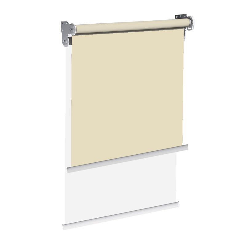 Modern Day/Night Double Roller Blinds Commercial Quality 90x210cm Cream White