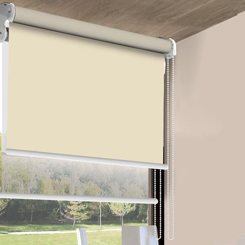 Modern Day/Night Double Roller Blinds Commercial Quality 90x210cm Cream White