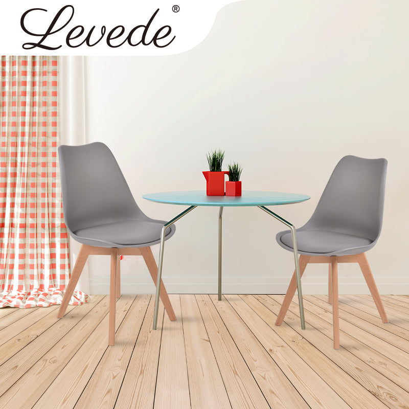 Levede 2x Retro Replica PU Leather Dining Chair Office Cafe Lounge Chairs