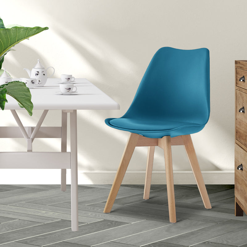 Levede 4x Dining Chairs Retro Replica Kitchen Lounge Room Padded Seat PU Leather