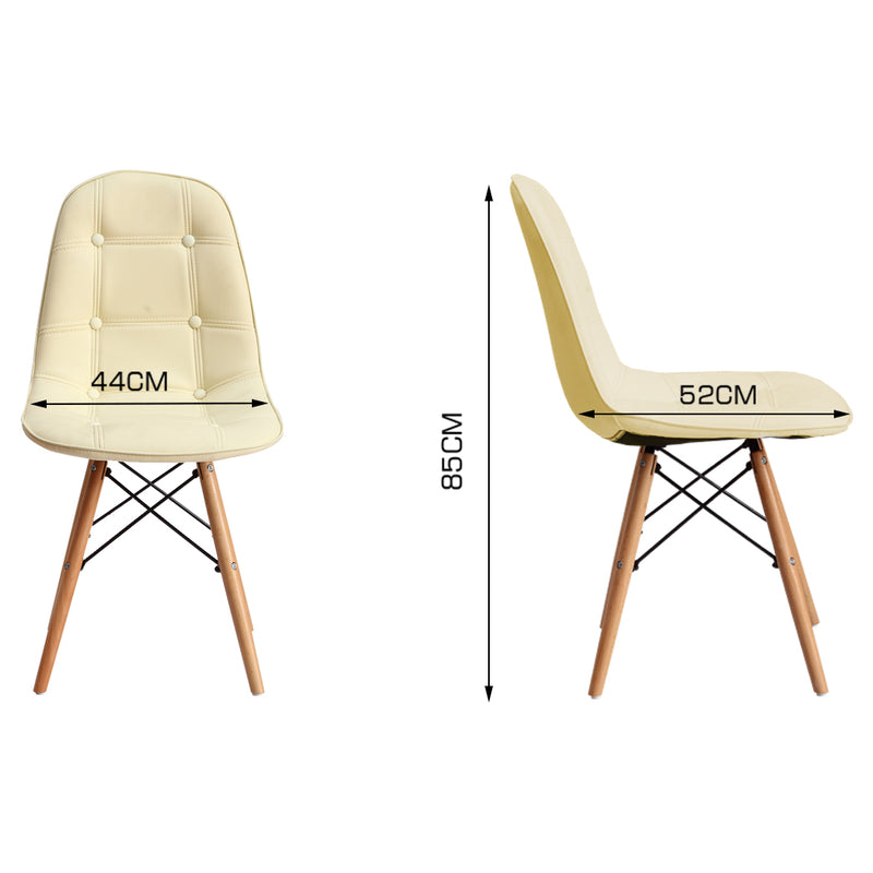 Levede 4x Retro Replica PU Leather Dining Chair Office Cafe Lounge Chairs