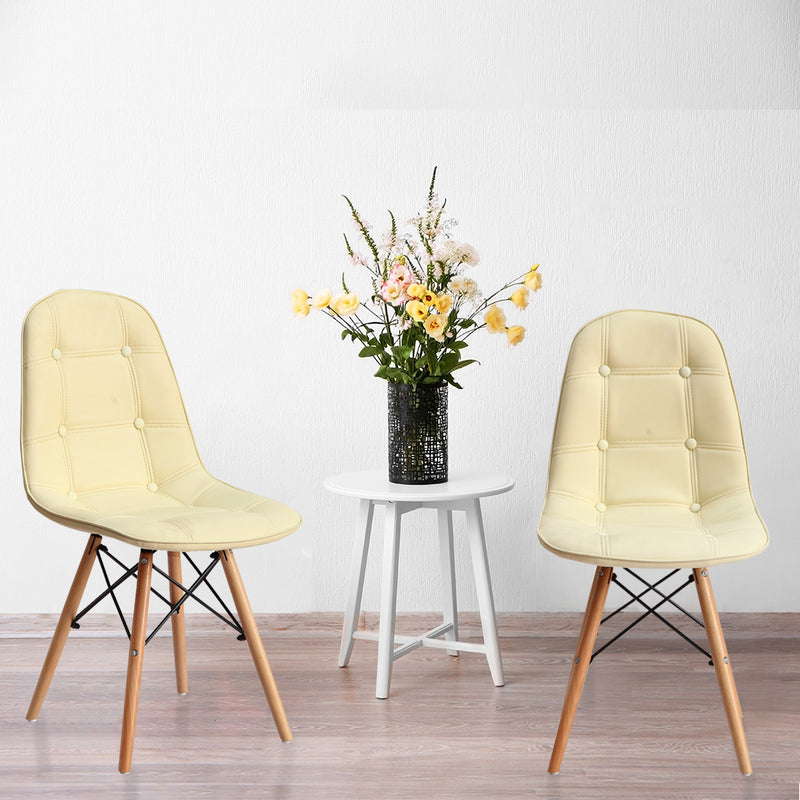 Levede 4x Retro Replica PU Leather Dining Chair Office Cafe Lounge Chairs