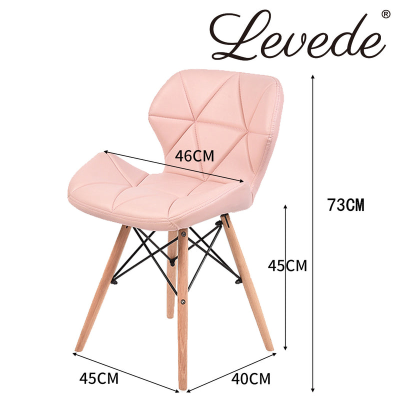 Levede 4x Retro Replica PU Leather Dining Chair Office Cafe Lounge Chairs