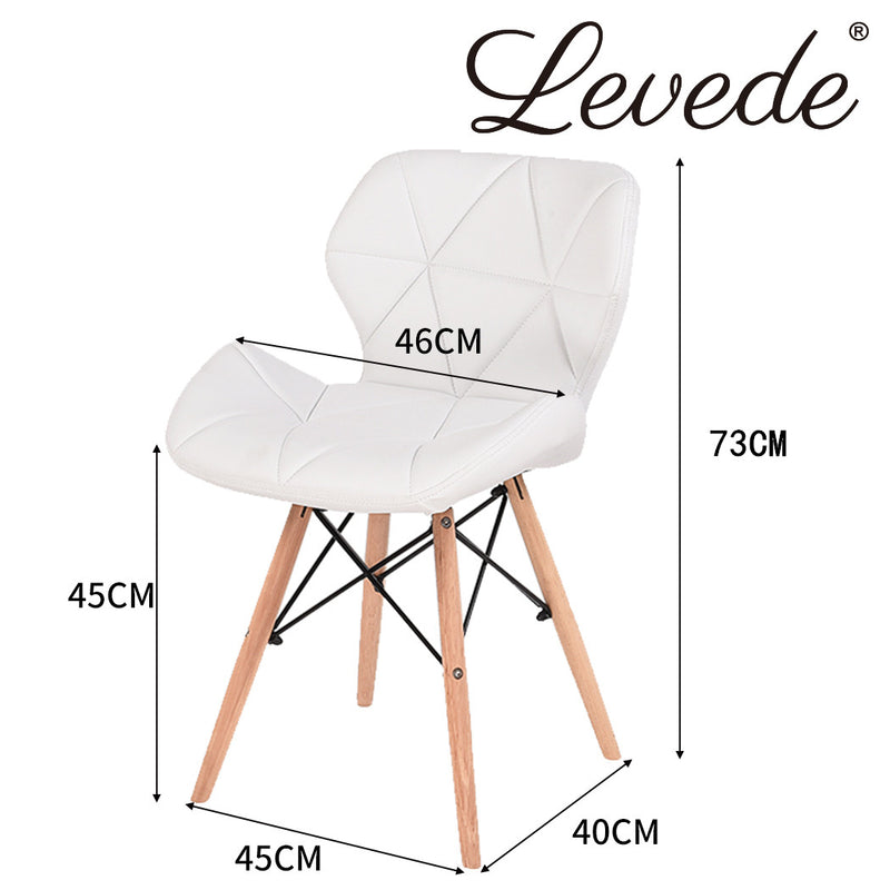 Levede 4x Retro Replica PU Leather Dining Chair Office Cafe Lounge Chairs
