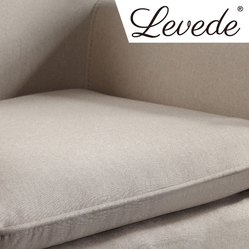 Levede 2x Upholstered Fabric Dining Chair Kitchen Wooden Modern Cafe Chairs