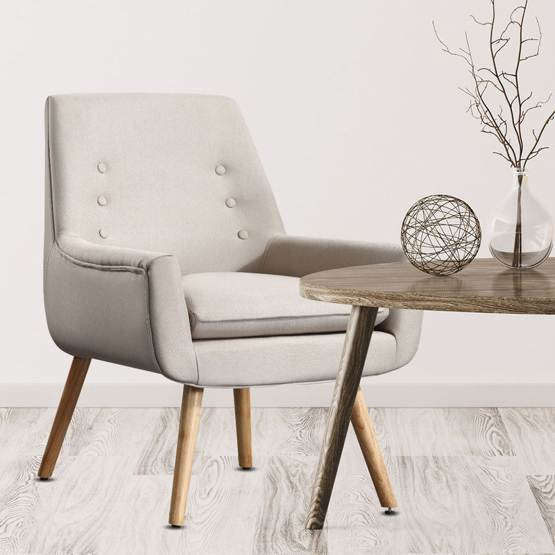 Levede 2x Upholstered Fabric Dining Chair Kitchen Wooden Modern Cafe Chairs