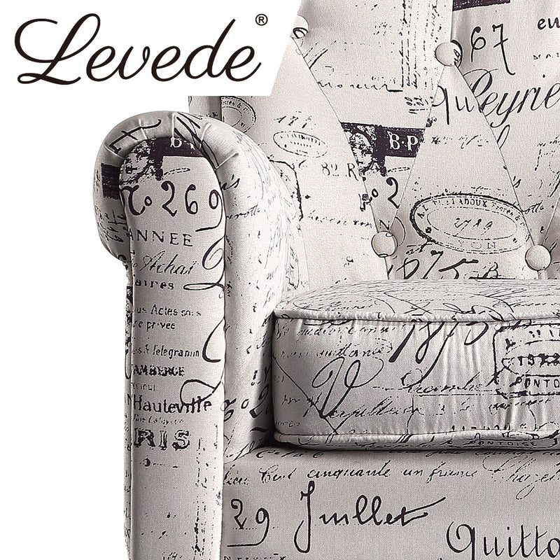 2x Levede Upholstered Armchair Dining Chairs Single Accent Sofa Padded Fabric