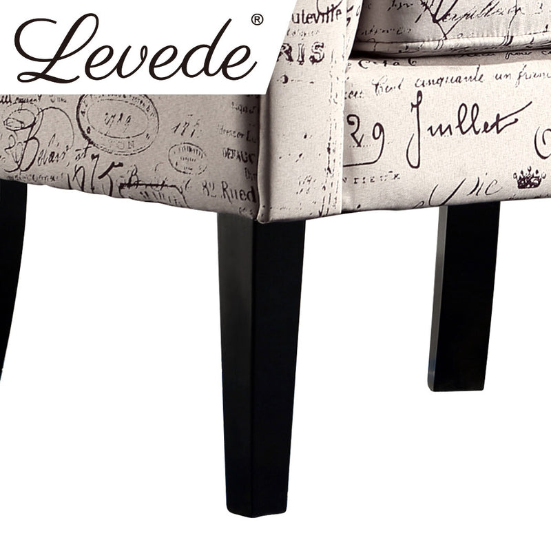 2x Levede Upholstered Armchair Dining Chairs Single Accent Sofa Padded Fabric