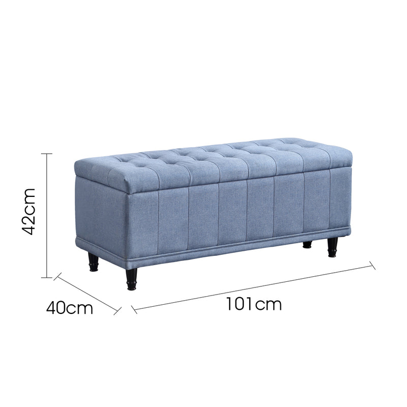 Levede Storage Ottoman Blanket Box Fabric Rest Chest Toy Foot Stool Bed Bench