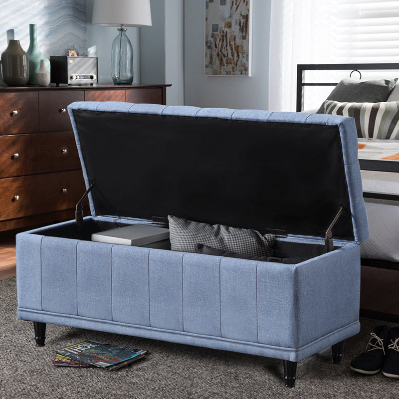 Levede Storage Ottoman Blanket Box Fabric Rest Chest Toy Foot Stool Bed Bench
