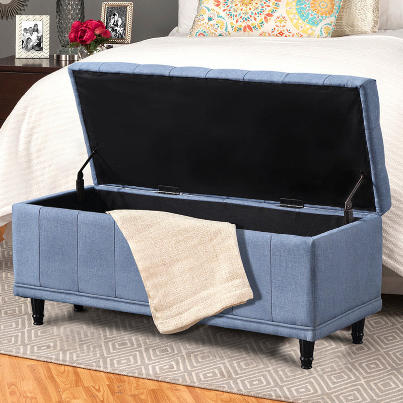 Levede Storage Ottoman Blanket Box Fabric Rest Chest Toy Foot Stool Bed Bench