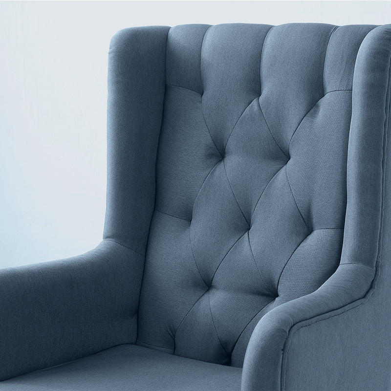 Levede Rocking Chair Chairs Armchair Fabric Lounge Recliner Feeding Rocker Blue