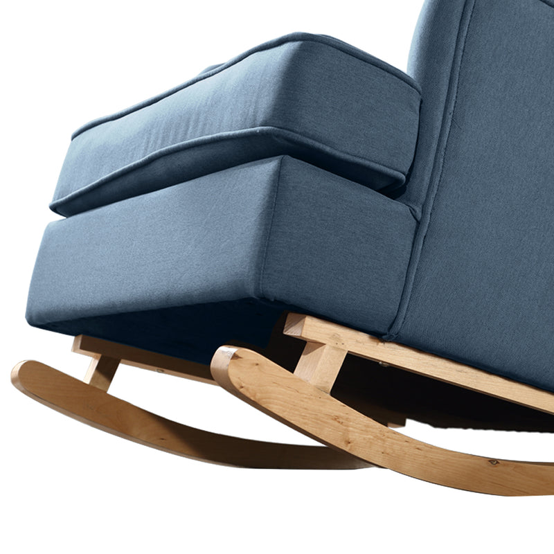Levede Rocking Chair Chairs Armchair Fabric Lounge Recliner Feeding Rocker Blue