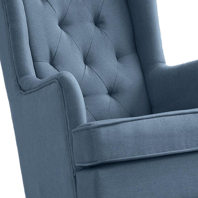 Levede Rocking Chair Chairs Armchair Fabric Lounge Recliner Feeding Rocker Blue