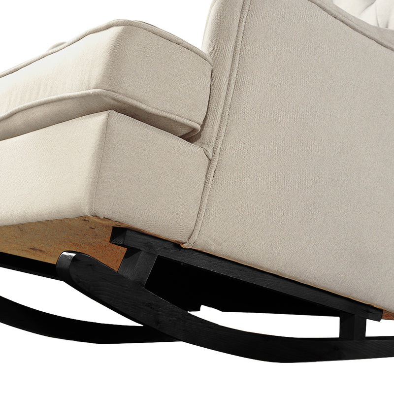 Levede Rocking Chair Chairs Armchair Fabric Lounge Recliner Feeding Rocker Beige