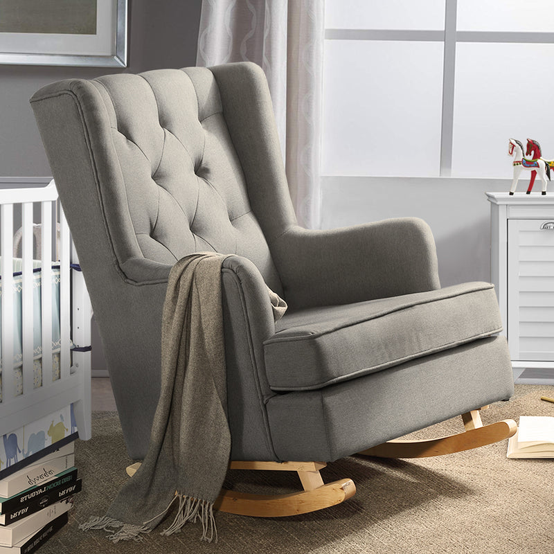 Levede Rocking Chair Lounge Chairs Baby Feeding Armchair Recliner Fabric Sofa