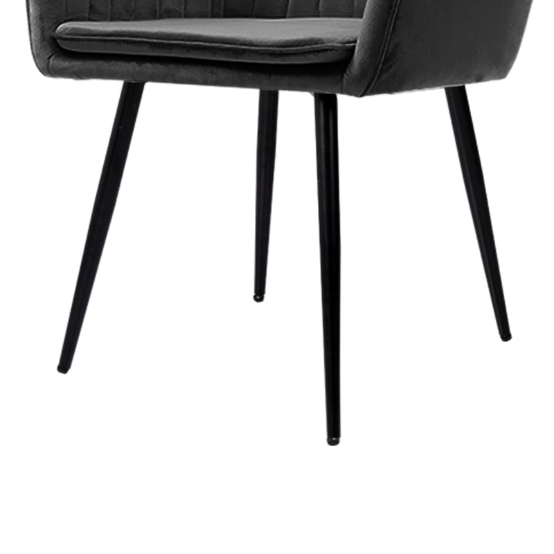 Levede 2x Dining Chairs Kitchen Steel Chair Velvet Removable Cushion Seat Covers