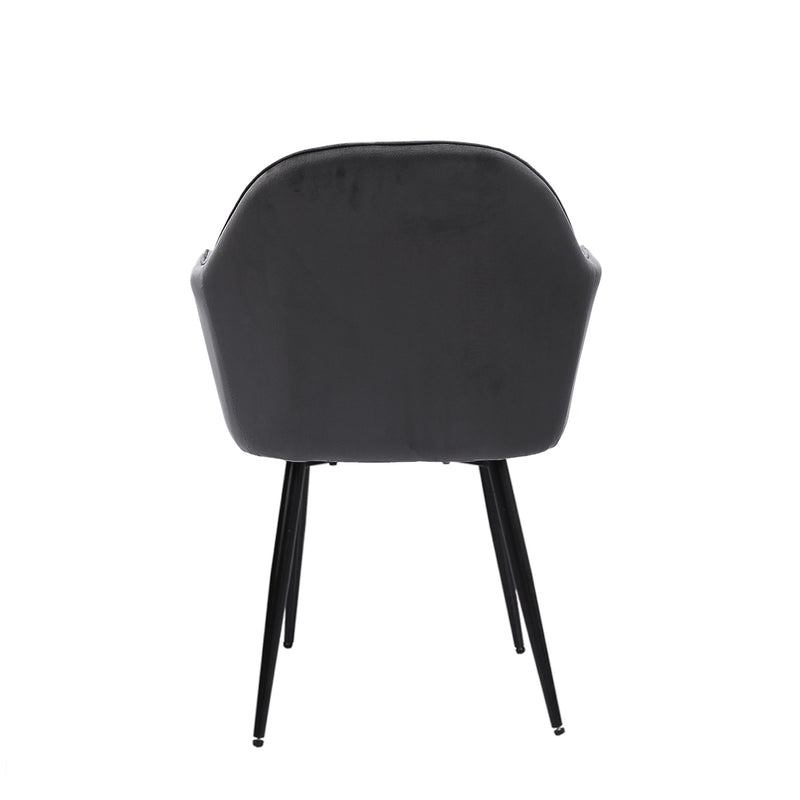 Levede 2x Dining Chairs Kitchen Steel Chair Velvet Removable Cushion Seat Covers