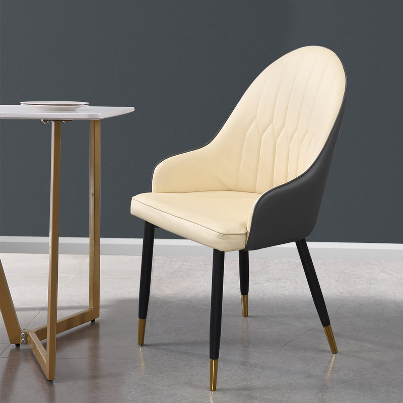 2x Dining Chairs Kitchen Steel Chair PU Leather French Provincial Seat Home