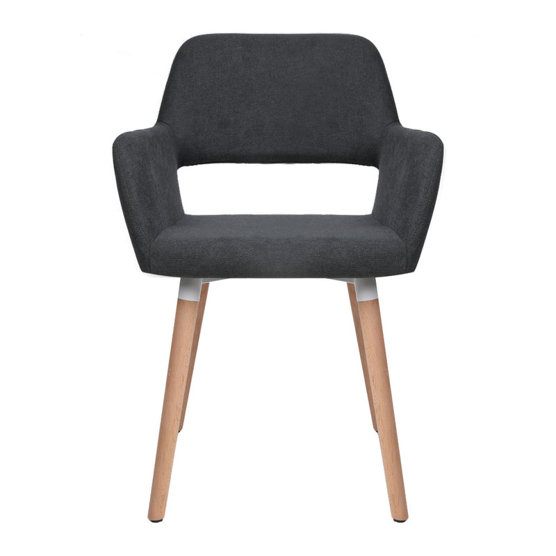 2x Dining Chairs Seat French Provincial Lounge Contemporary Chair Dark Grey