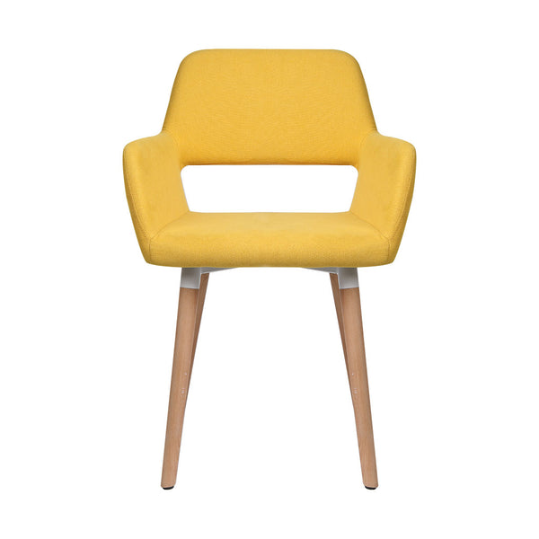 2x Dining Chairs Seat French Provincial Lounge Contemporary Chair Yellow