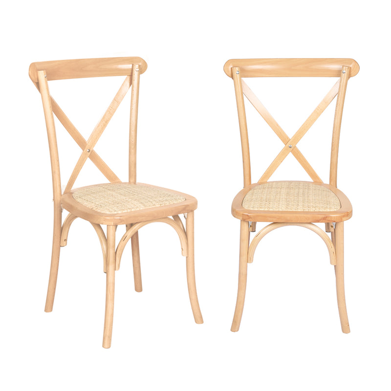 Levede 2x Dining Chairs Kitchen Table Chair Natural Wood Rattan Seat Cafe Lounge