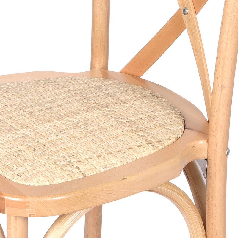 Levede 2x Dining Chairs Kitchen Table Chair Natural Wood Rattan Seat Cafe Lounge