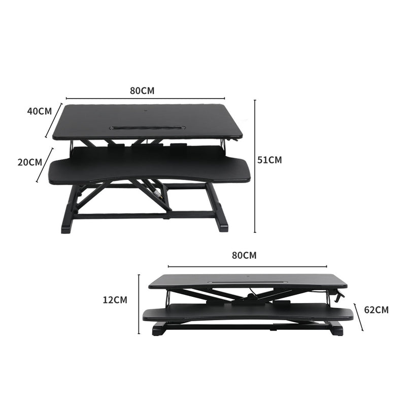 Levede Standing Office Desk Riser Height Adjustable Sit Stand Shelf Computer